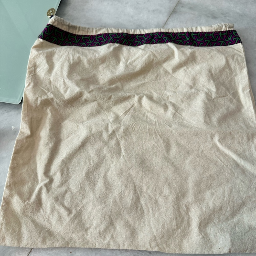 Tory Burch Cream Skirt with Purple Patterned Waistband